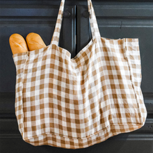 Load image into Gallery viewer, HONEY GINGHAM TOTE BAG