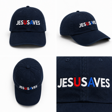Load image into Gallery viewer, Jesus Saves Patriotic Embroidered Hat