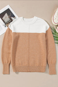 Beige/White Softy Sweater