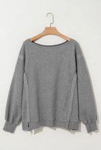 Load image into Gallery viewer, Waffle-Knit Loose Top - CREAM or GRAY