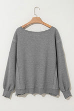 Load image into Gallery viewer, Waffle-Knit Loose Top - CREAM or GRAY