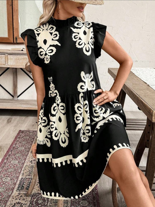 Damask Short Dress - PLUS SIZES AVAILABLE!