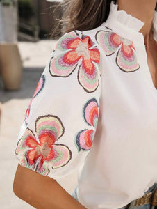 V-Neck Flower Top