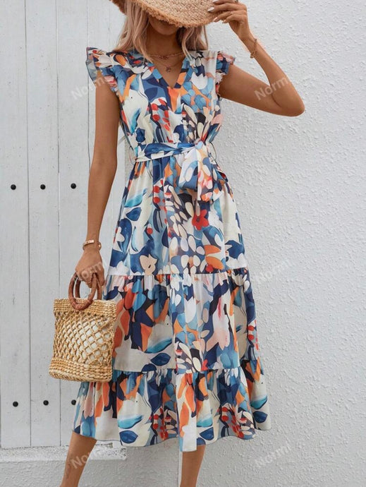 Floral Frills Dress - PLUS SIZE AVAILABLE!